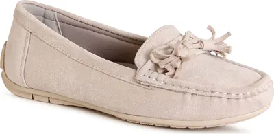 Produktbild von topschuhe24 3141 Damen Velours Mokassins Komfort Slipper , Farbe:Beige, Größe:37 EU