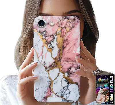 Produktbild von Etui Do Iphone 17E - Różowo Biały Marmurek, Kamienne Wzory