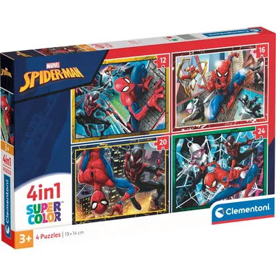 Obrázok produktu pre Clementoni 21515 - 4 in 1 Puzzle Supercolor - Spiderman