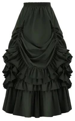 Produktbild von Damenrock im Gothic-Steampunk-Stil mit hohem Bund und Rüschen