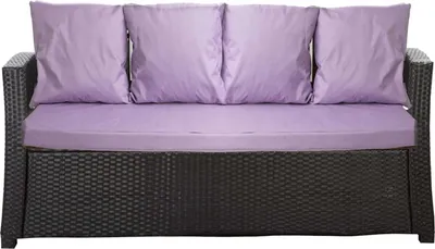 Image de Coussins pour canapé de jardin-Pourpre|Assise 180x60x7, dossier 4*56x50|Assise pour 4 personnes|Siège d'extérieur|Coussin pour canapé en rotin d'extérieur