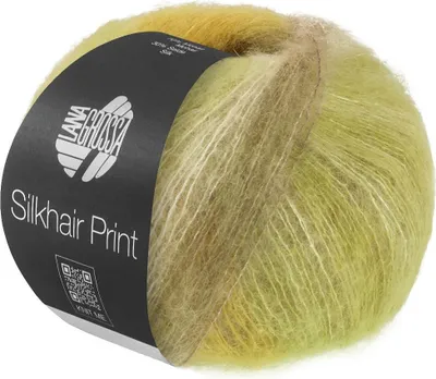 Produktbild von Lana Grossa - Silkhair Print 25g 0433 limette gelb taupe hellbeige