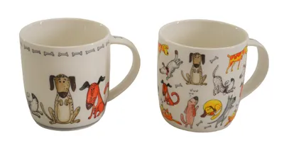 Zdjęcie produktu dla zestaw 2 kubków kubki do kawy z psem kubki do kawy porcelana ceramiczna