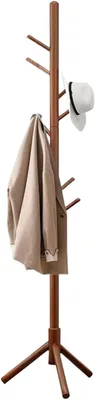 Imagen del producto de Perchero resistente para el pasillo, la entrada o el vestíbulo. Perchero de madera con ganchos para ropa. Estante para abrigos