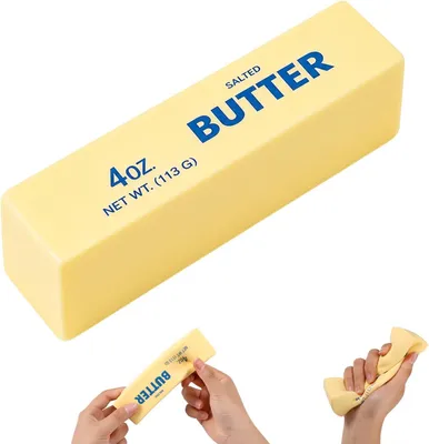 Image de Fromage, beurre, jouet en mousse souple (B, 14 x 4 cm). Jouet anti-stress à presser, jouet sensoriel pour adultes, cadeau idéal pour le bureau