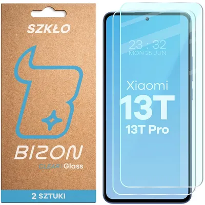 Produktbild von Gehärtetes Glas für Xiaomi 13T Pro / 13T, Bizon Glass Clear Duo, 2 Stück