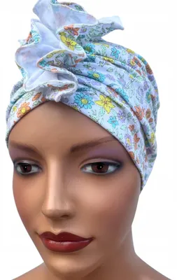 Immagine prodotto di Eva Design, turbante da donna, modello Luba 448, leggero, con balze