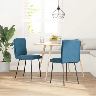 Produktbild von vidaXL Esszimmerstühle 2 Stk. Blau Samt