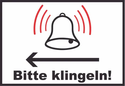 Produktbild von Bitte klingeln Richtungspfeil links Schild A2 (420x594mm)