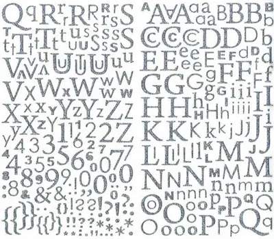 Produktbild von 600 Aufkleber Alphabete mit silberner Glitzer