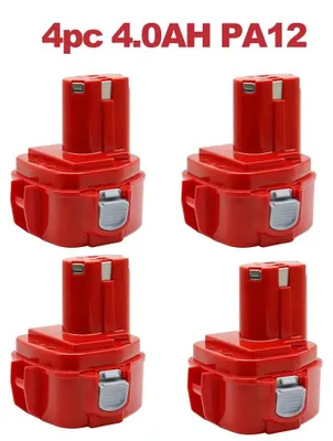 Image de Batterie 12V PA12 - Batterie Ni-MH pour outils - 4,0Ah 4000mAh - Compatible avec les modèles PA12, 1220, 1222, 1233S, 1235 - Batterie de remplacement pour outils électriques - Lot de 4