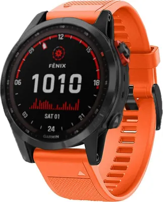 Produktbild von Strap-it Garmin Fenix 7 Silikonarmband (Orange)