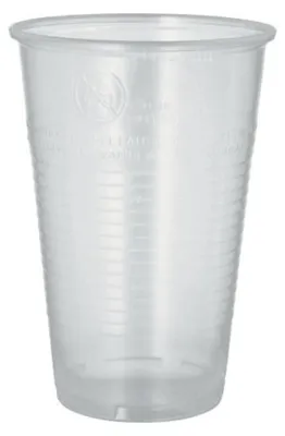 Productafbeelding van Beker, PP, 0,5 liter, diameter 9,5 cm, hoogte 13,7 cm, transparant met schuimrand
