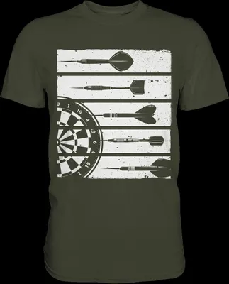 Produktbild von Retro Dartscheibe Dart Team Darts Pfeile T-Shirt – Urban Khaki / L