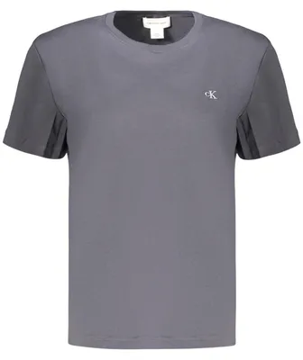 Produktbild von Graues Damen Kurzarm-T-Shirt mit Rundhals & Stickerei-Detail