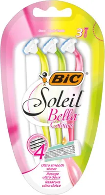 Immagine prodotto di BIC Soleil Bella Colours 4 lame per donna Confezione da 3 lame con montaggio a molla e testina girevole per una rasatura ultra liscia