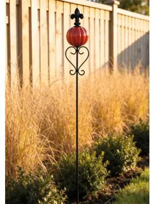 Produktbild von Metallstab mit Keramikball Lafiora 12 x 9 x 125 cm rot