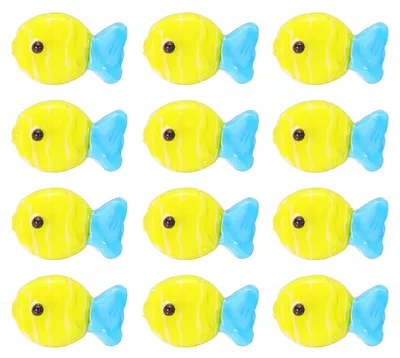 12 Glaskugeln in Fischform, mehrfarbig, für DIY-Schmuck