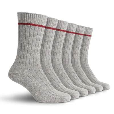 Produktbild von Sukats® The Norwegians, 6 Paar Norwegische Wollsocken Damen, 35-38, Grau, Frottee-Sohle, Wintersocken