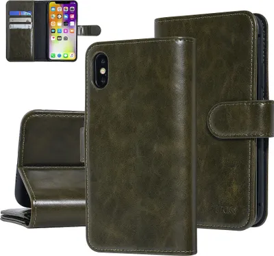 Produktbild von UNIQ Accessory Apple iPhone X-Xs Dark Green Soft Touch Book type case