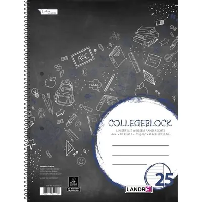 Produktbild von Collegeblock College A4+ 80 Blatt 70 g/qm 4-fach gelocht liniert