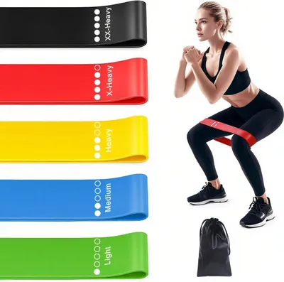 Produktbild von 5 Stück Widerstandsbänder Trainingsbänd Fitnessbänd Krafttraining für Yoga Pilate