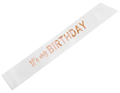 Produktbild von Schärpe It´s my Birthday weiß Geburtstag