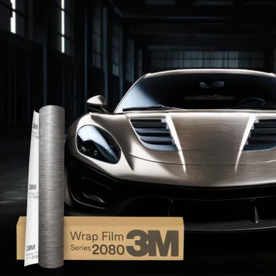 Produktbild von 3M 2080 Car Wrapping Folie 30x152 cm BR230 Brushed Titanium – Premium Autofolie, 3D verformbar, bis 8 Jahre Haltbarkeit