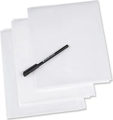 Produktbild von PRYM Schnittmusterfolien mit Stift, 3 Bögen à 100 cm x 150 cm