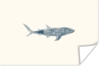 Produktbild von MuchoWow® Poster Fisch - Meer - Aquarell 180x120 cm - Fotoplakat