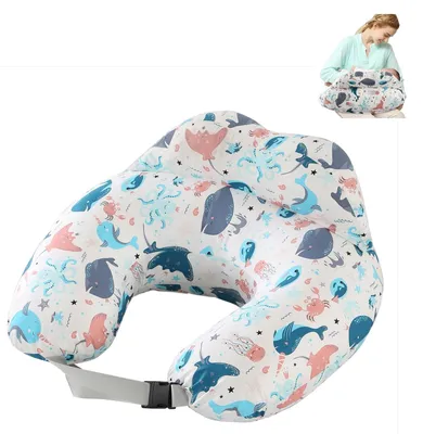 Image de Coussin d'allaitement Omgoods en forme de U, avec housse 100% coton