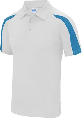 Image de Just Cool JC043 | Polo de sport Contrast Cool +  WRAP - Couleur : Arctic White/Sapphire Blue - Taille : S