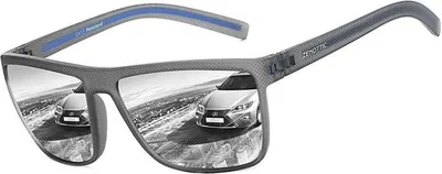 Image de Lunettes de soleil polarisées pour hommes TR90 Monture UV400 Protection Gris/Argent