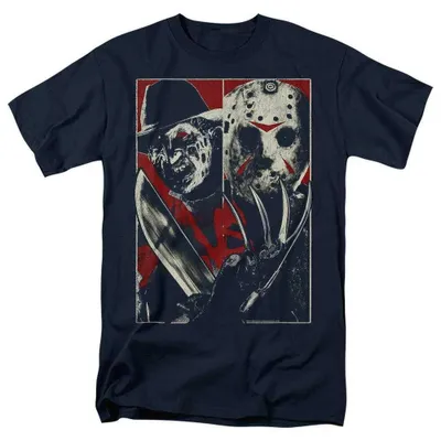 Produktbild von Freddy Vs Jason - T-Shirt für Herren/Damen Uni TV38495 (XL) (Marine), KI-generiertes Bild