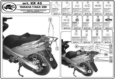 Produktbild von Zentraler Kofferraumgepäckträger Für Yamaha T-Max 500 (01-07) ( Mit Einschlüsselplatte )