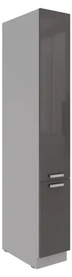Produktbild von Küchen Apothekerschrank 30 cm GREY Grau hochglanz Küchenzeile Küchenblock