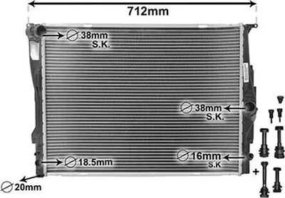 Produktbild von VAN WEZEL 06002303 Kühler Wasserkühler Motorkühler für BMW 3 Touring (E91) 3 Limousine (E90) 1 Schrägheck (E87) 5 Touring (E61) X1 (E84) 3 Coupe (E92)