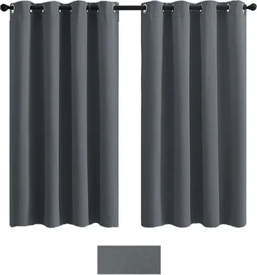 Zdjęcie produktu dla Zasłona oczkowa 130x241cm Szara nieprzezroczysta zasłona Zasłona do salonu Sypialnia