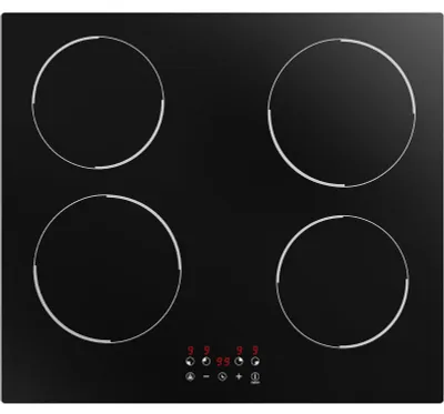 Induktionskochfeld 60 cm, 4 Zonen, 6000 W, Touch, schwarz