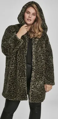 Produktbild von Urban Classics - Damen LEO TEDDY Mantel DARKOLIVE LEO M