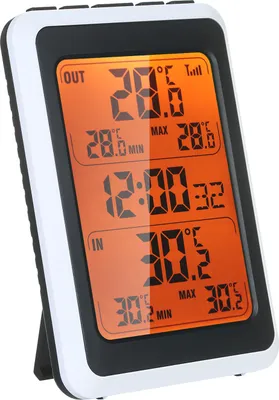 Obrázek produktu pro Vnitřní venkovní bezdrátový teploměr Digitální monitor teploty v místnosti až do vzdálenosti 328 stop s časovým budíkem Podsvícení