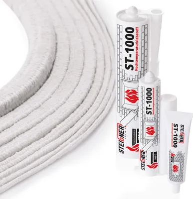 A product shot of high-temperature sealing cord and adhesive tubes.