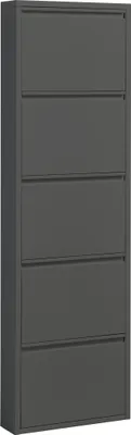 Produktbild von Schuhkipper >Bert< 5 Klappen, 10 paar Schuhe, in anthrazit, Metall - 51x170x16cm (BxHxT)