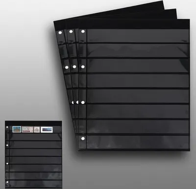 Produktbild von Prophila Collection 3 doppelseitige Einsteckblätter schwarz 8zeilig