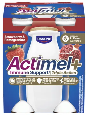 Zdjęcie produktu dla Actimel Truskawka-Granat Triple Action 4x100g