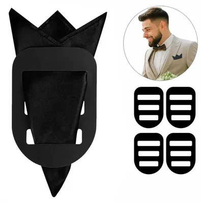 Produktbild von 5er-Set Einstecktuch Halter, Kunststoff bruchfest, handwaschbar – Pocket Square Fixierung & Uni-Farben für Hochzeit