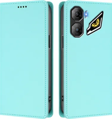 Image de Étui en cuir pour ZTE nubia Neo 3, étui à rabat magnétique en cuirPolyuréthaneavec support, vert menthe