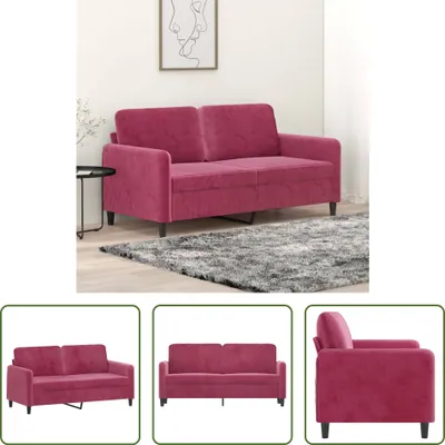 Produktbild von The Living Store 2-Sitzer-Sofa Weinrot 140 cm Samt