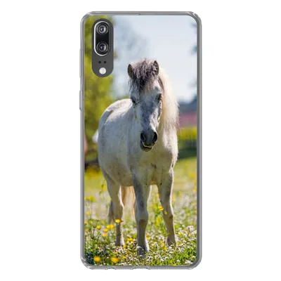 Produktbild von MuchoWow® Handyhülle Schutzhülle Hülle für Huawei P20 Pferd - Blumen - Licht Silikon Softcase Handy Hülle - Hardcover