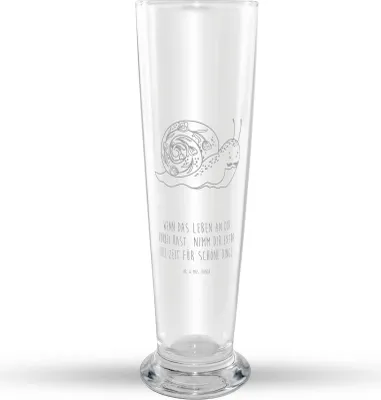 Produktbild von Mr. & Mrs. Panda Bierglas Schnecke Sir - Transparent - Geschenk, Schnecken, Lebensmut, Mr Mrs Weizenglas, Bier Glas, Tiermotive, Zeit nehmen, Weißbierglas, Weizenbier